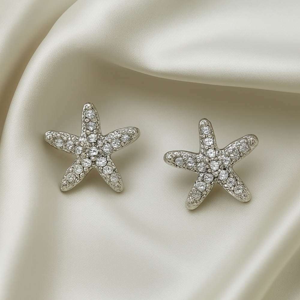 Minicci Starfish Silver Stud Earrings – Nickel-Free Coastal Minimalist Jewelry